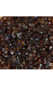 Miyuki half tila 5x2.4mm beads - Picasso transparent dark amber HTL-4502